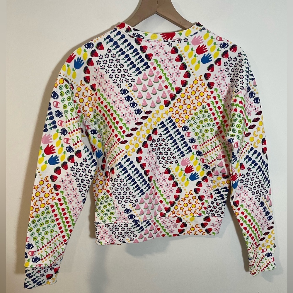 Champion x Susan Alexandra Fruit Eye Moon Reverse Weave Crewneck Sweatshirt XS - Picture 4 of 9